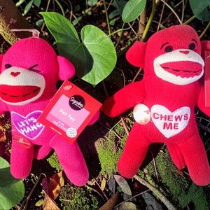 NWT Set Of 2 Pet Toys- Dan Dee Collectables For Signature Plush Sock Monkeys 8"